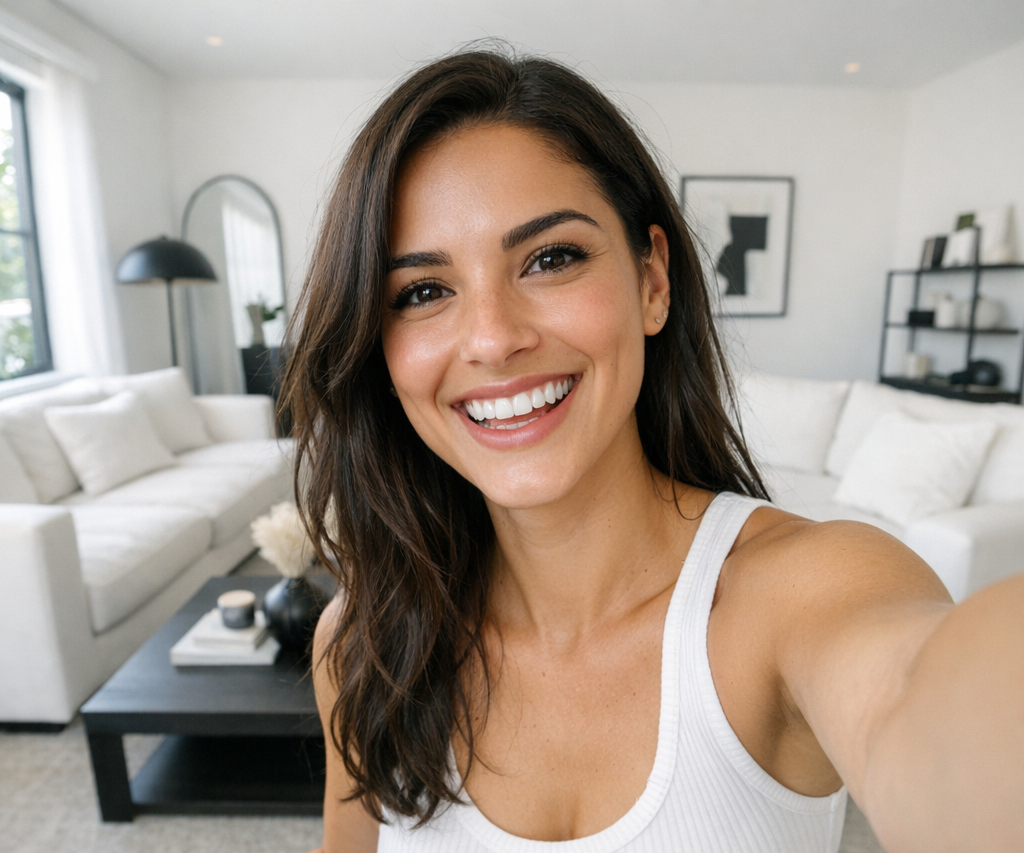 Full Mouth Rehabilitation in Milton, Restored Healthy Smile | White Dove Dental Confident woman smiling after full mouth rehabilitation in Milton at White Dove Dental